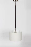Bover Danona 42" Light Pendant Dark Leather-trimmed Satin Nickel Rod. Fixed Price $141.99.