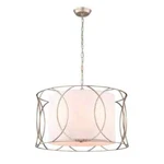 Greenville Signature Phiox 5-LIGHT Drum Chandelier Silver Finish W/fabric Shade. Fixed Price $58.99.