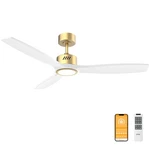 White Wood Ceiling Fan With Light 52INCH, Low Profile, Remote Control, Downro.... Fixed Price $111.19.