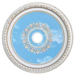 Round 32" Antique White Ceiling Medallion Blue Sky Motif. Fixed Price $301.00.