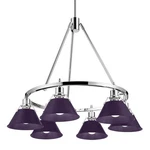 Golden Lighting 3306-6 Orwell 29"W Chandelier Chrome / Exotic Purple. Fixed Price $549.99.