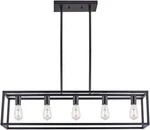 Black Chandelier 5 Island Hanging Linear Modern Lighting Fixture *no Bulbs. Fixed Price $113.39.