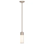 Livex Weston Light Mini Pendant, Nickel/hand Blown Satin Opal White 52111-91. Fixed Price $171.96.