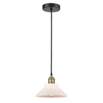 Innovations Orwell 1LT 8" Cord Mini Pendant, Black Brass/white 616-1P-BAB-G131. Fixed Price $143.00.