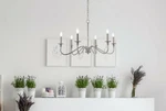 Chandelier Light Fixture Polished Nickel Foyer Dining Bedroom Ceiling 30". Fixed Price $256.03.