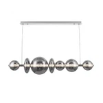 Eurofase Atomo 1 Light Chandelier, Chrome/smoke Glass Globe Shade 46772-022. Fixed Price $2550.00.