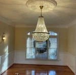 Metropolitan 8 Light Antique Bronze Finish Clear Crystal Chandelier. Fixed Price $899.00.
