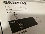 Ikea Grimsas Ceiling Pendant Lamp 22" (55 Cm) Decorative Floral White New!. Fixed Price $70.00.