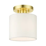 Livex Meridian Light Mini Semi Flush Mount, Satin Brass 41094-12. Fixed Price $87.96.