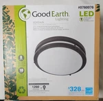 New Good Earth Lighting Jordan 1-LIGHT 11-IN Black Led Flush Mount. Fixed Price $34.99.