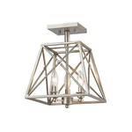 Z-lite Tressle 3 Light Semi-flush, Antique Silver, 447SF-AS. Fixed Price $124.99.