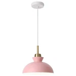 Zjvaive 1-LIGHT Metal Hanging Pendant Fixture W/ Pink Shade. Fixed Price $44.95.