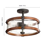 Kichler 14" Barrington Distressed Black & Wood Tone Incandescent #06160625. Fixed Price $96.00.