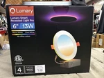 Lumary Smart Recessed Lighting Pro 6 Inch With Rgb/night Ring, 13W 1100LM. Fixed Price $99.99.