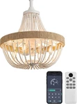Lvyeayou 20 Rustic Beaded Chandelier Ceiling Fan W/light Remote & App Control. Fixed Price $159.97.