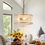 Edislive Chloe 3-LIGHT 11.8" Water Glass Gold Chandelier For Dinning Room Nob. Fixed Price $50.00.