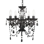 Tadpoles Vintage-style Chandelier, Crystal LIGHTING,5-BULB,BLACK Onyx. Fixed Price $55.00.