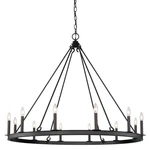 Bellevue ZCH34506 Marian 12 Light 48"W Taper Candle Chandelier - Black. Fixed Price $774.00.