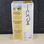 Hampton Bay Somerset Mini-pendant Light Fixture Bronze Finish Frosted Glass. Fixed Price $49.99.