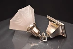 Art Deco Frosted Glass Chrome Gallery Pendant Light Vintage Ceiling Fixture. Fixed Price $147.00.