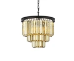 Elegant Lighting 1231D20-GT/RC Sydney 9 20"W Crystal Mini Black. Fixed Price $938.00.
