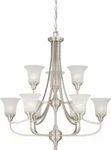 Nuvo 60-4149 2-TIER 9-LIGHTS Chandelier Brushed Nickel Finish. Fixed Price $520.76.
