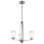 Kichler Tao 3 Light Chandelier, Brushed Nickel - 44050NI. Fixed Price $214.97.