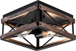 Dimmable Black Flush Mount Ceiling Light, 2-LIGHT Rustic Farmhouse Fixture. Fixed Price $65.99.