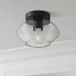 Possini Euro Gustin 8 3/4" Wide Black Clear Glass Ceiling Light. Fixed Price $49.95.
