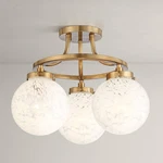 Modern Ceiling Semi Flush Mount Fixture Brass 16 1/2" 3-LIGHT For Bedroom. Fixed Price $199.95.