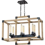 Craftmade 41526-FSNW Cubic 6-LIGHT 30" Fired Steel With Natural Wood Chandelier. Fixed Price $161.97.