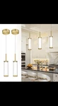 Cargifak Led Set Of 2 Polished Gold Cylinder Modern Pendant Lights. Fixed Price $45.00.