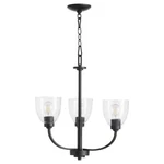 Quorum Reyes 3LIGHT Clr/sd Chandelier, Textured Black/clear Seeded 6060-3-69. Fixed Price $132.80.