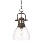 Golden Lighting 3602-S Rbz Duncan 9"W Mini Pendant Rubbed Bronze / Clear. Fixed Price $143.99.