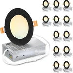 12 Pack Ultra-thin Recessed Lighting 4 Inch With Junction Box, 800LM 2700K-5000K. Fixed Price $114.26.