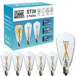 6PCS ST38 Edison Small Bulb Equivalent To 10W-15W-20W E12 Warm Base Clear .... Fixed Price $25.16.