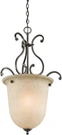 Kichler 43229OZ 1-LIGHT Foyer Fixture With White Scavo/ Umber Glass, Olde Bronze. Fixed Price $155.00.