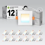 Asd 12 Pack Led Square Recessed Lighting 3 Inch, Cct 2700K5000K CRI90+, 6W .... Fixed Price $186.34.