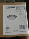 60-198 Satco 2-LIGHT Brushed Nickel Flush Mount With Alabaster Glass (13"). Fixed Price $20.99.