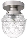 Dsmjfu Brushed Nickel Semi Flush Mount Ceiling Light, Small Blowing Clear Glass. Fixed Price $26.99.
