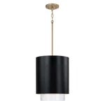 Capital Lighting Weller 1LT Pendant, Matte Brass/black/clear Seeded - 353011RK. Fixed Price $330.00.