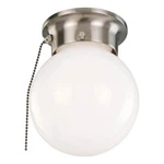 Design House Globe Stainless Steel Ceiling Light With Pull Chain Satin Nickel. Fixed Price $39.06.