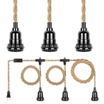 Plug Hanging Fixture, 20FT 3 Bulbs Pendant Lamp Lights Cord With Swi.... Fixed Price $32.78.