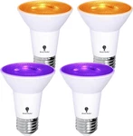 4 Pack Bluex Led PAR20 Flood Purple Orange Light Bulb - 8W (65WATT Equivalent.... Fixed Price $30.69.