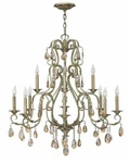 Hinkley Lighting 4778SL Carlton 12 Tier Crystal Chandelier, Silver Leaf. Fixed Price $1250.00.