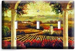Tuscan Vineyard Painting Kitchen Dining Room Art Triple Light Switch Wall Plate. Fixed Price $25.99.