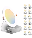 Amico 12 Pack 6 Inch Ultra-thin Led Recessed Lights 3CCT 3000K-5000K Dimmable. Fixed Price $54.88.