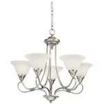 Kichler 2557AP 5-LIGHT Chandelier Antique Pewter White French Scavo Glass. Fixed Price $99.99.