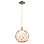 Innovations Lg Farm Rope Pendant, Bbr/wh/brown 516-1S-BB-G121-10RB. Fixed Price $349.80.