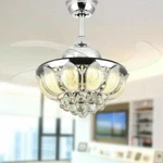 7PM Lighting 42" Crystal Chandelier Ceiling Fan Lights Retractable Blades. Fixed Price $94.99.